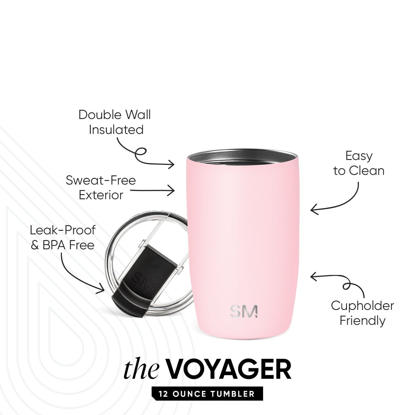 Voyager Tumbler with Clear Flip Lid & Straw