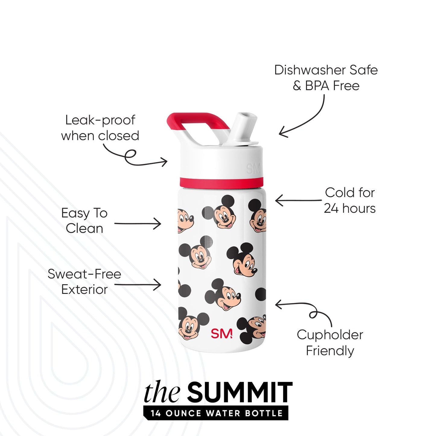 Summit Kids Water Bottle with Straw Lid