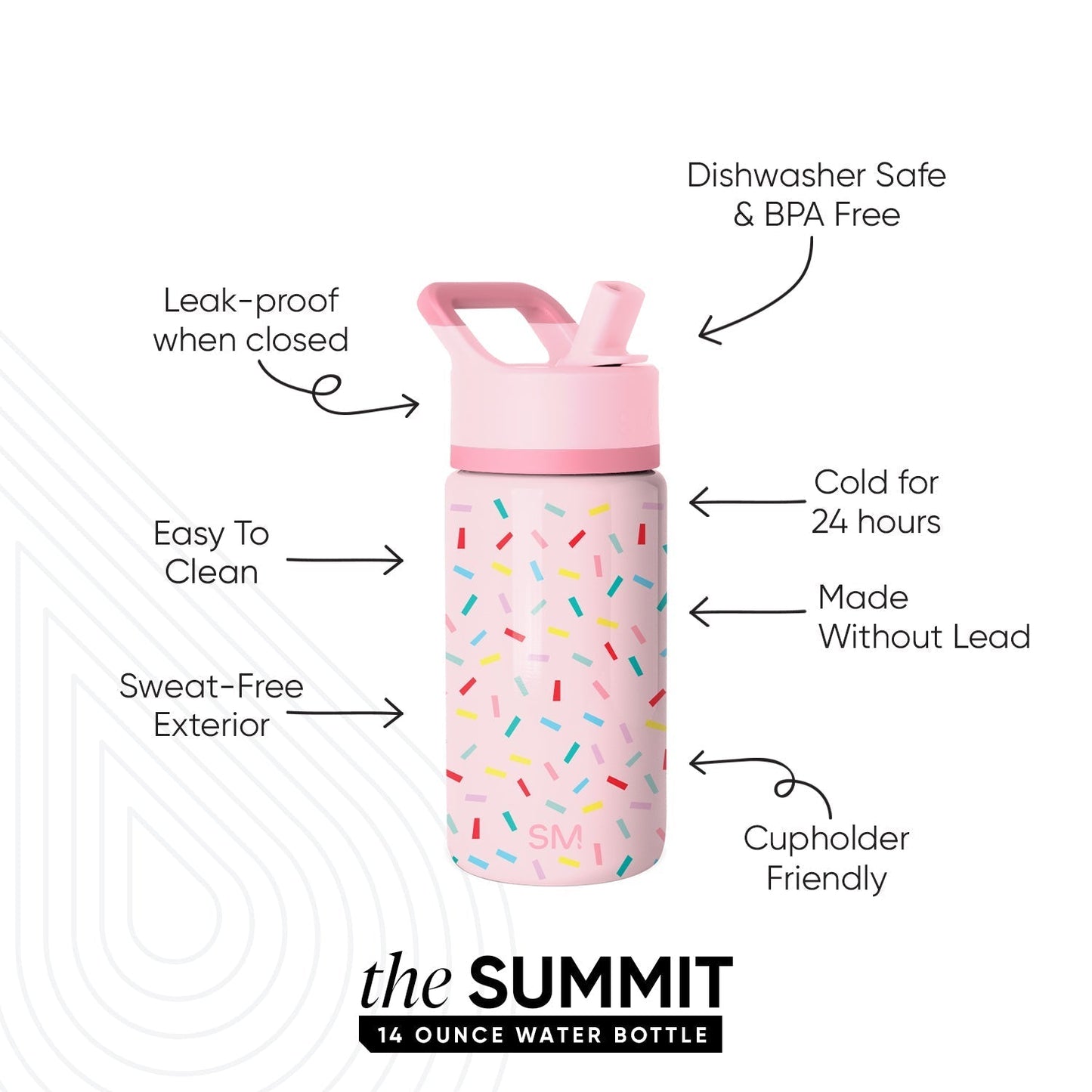 Summit Kids Water Bottle with Straw Lid