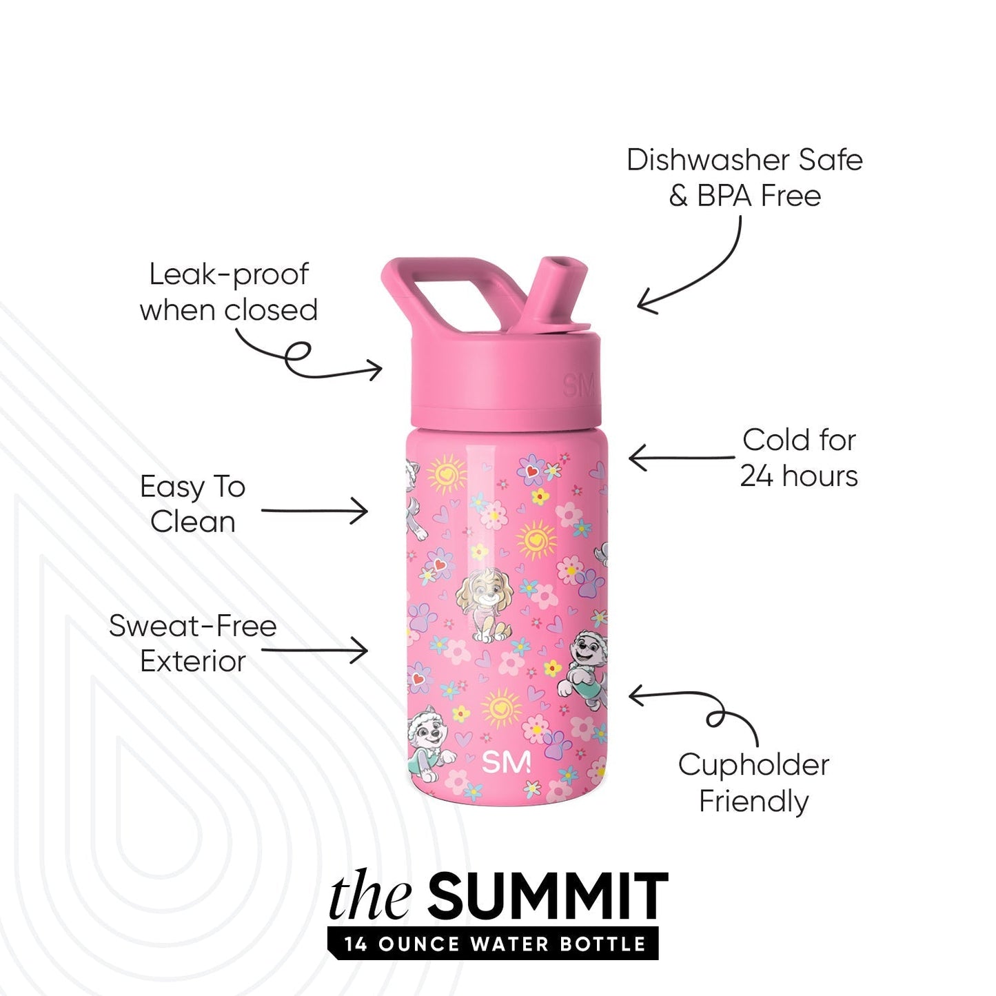 Summit Kids Water Bottle with Straw Lid