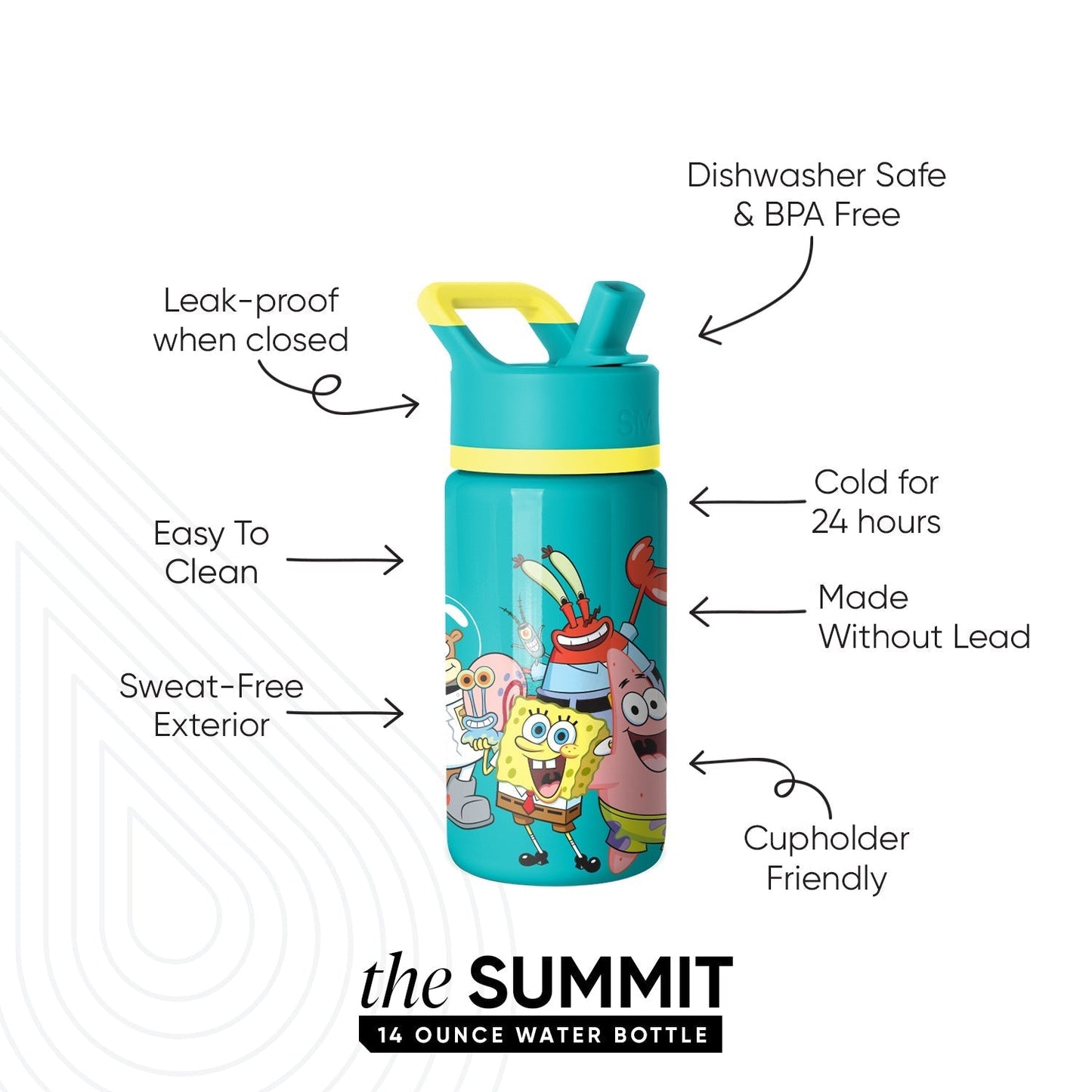 Summit Kids Water Bottle with Straw Lid