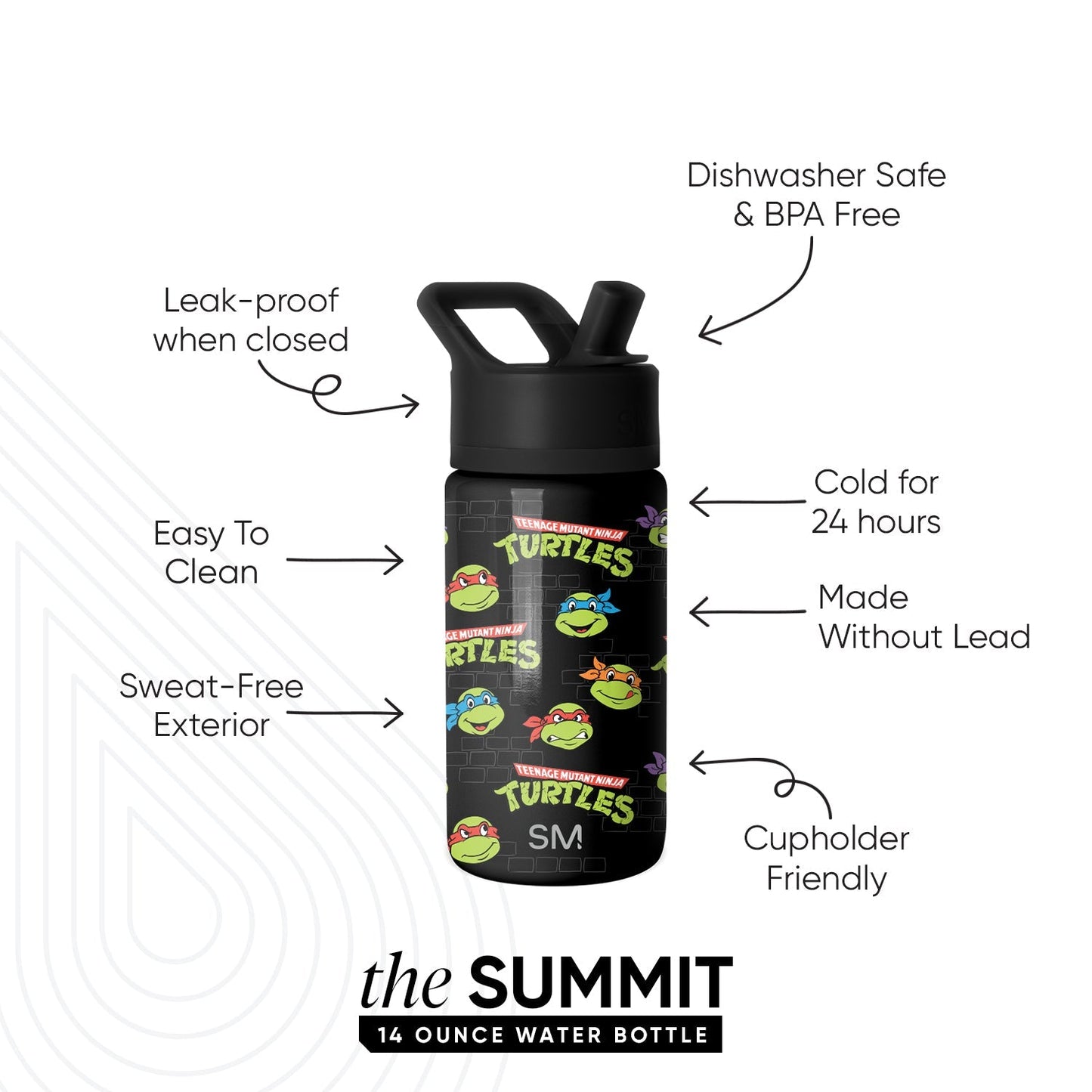 Summit Kids Water Bottle with Straw Lid