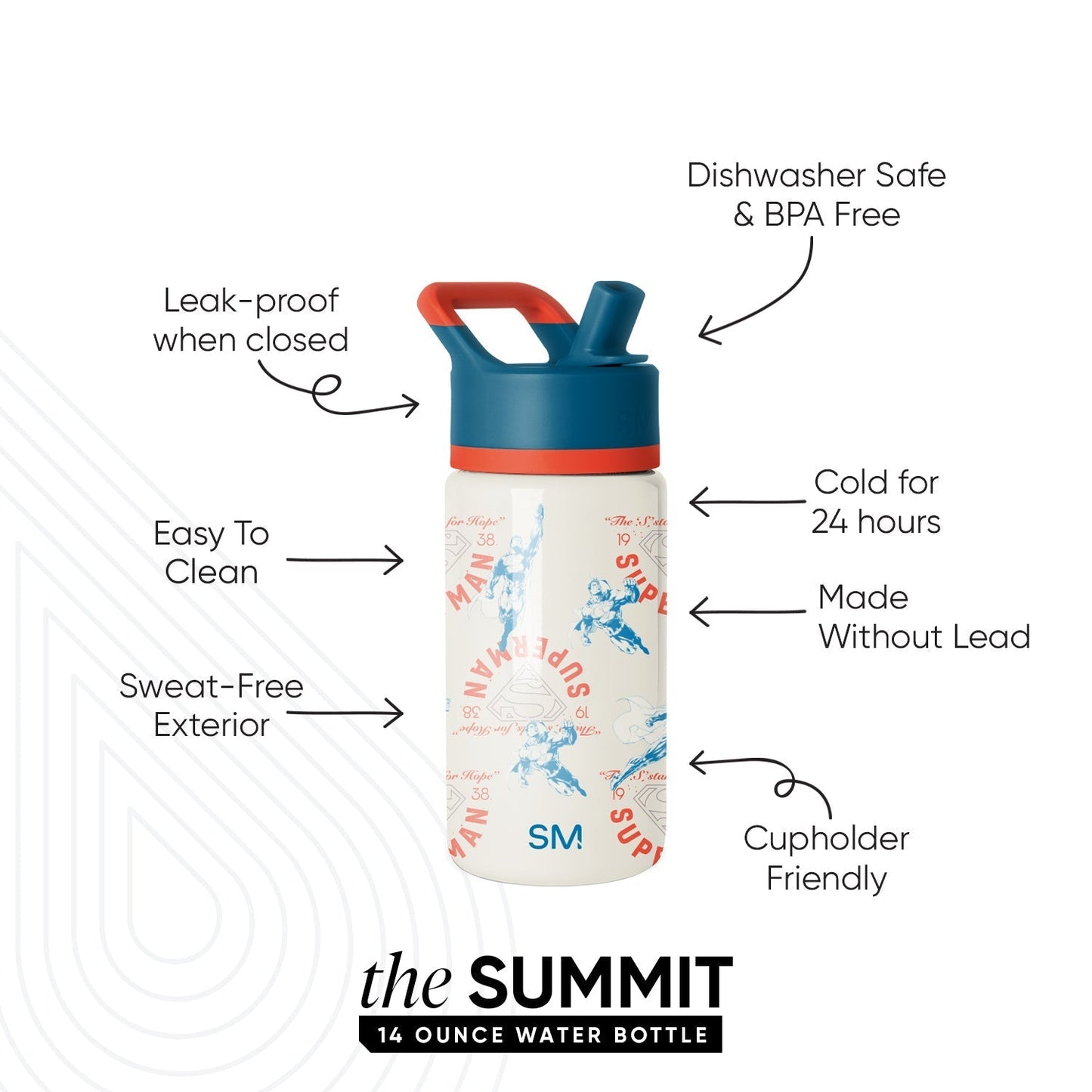 Summit Kids Water Bottle with Straw Lid