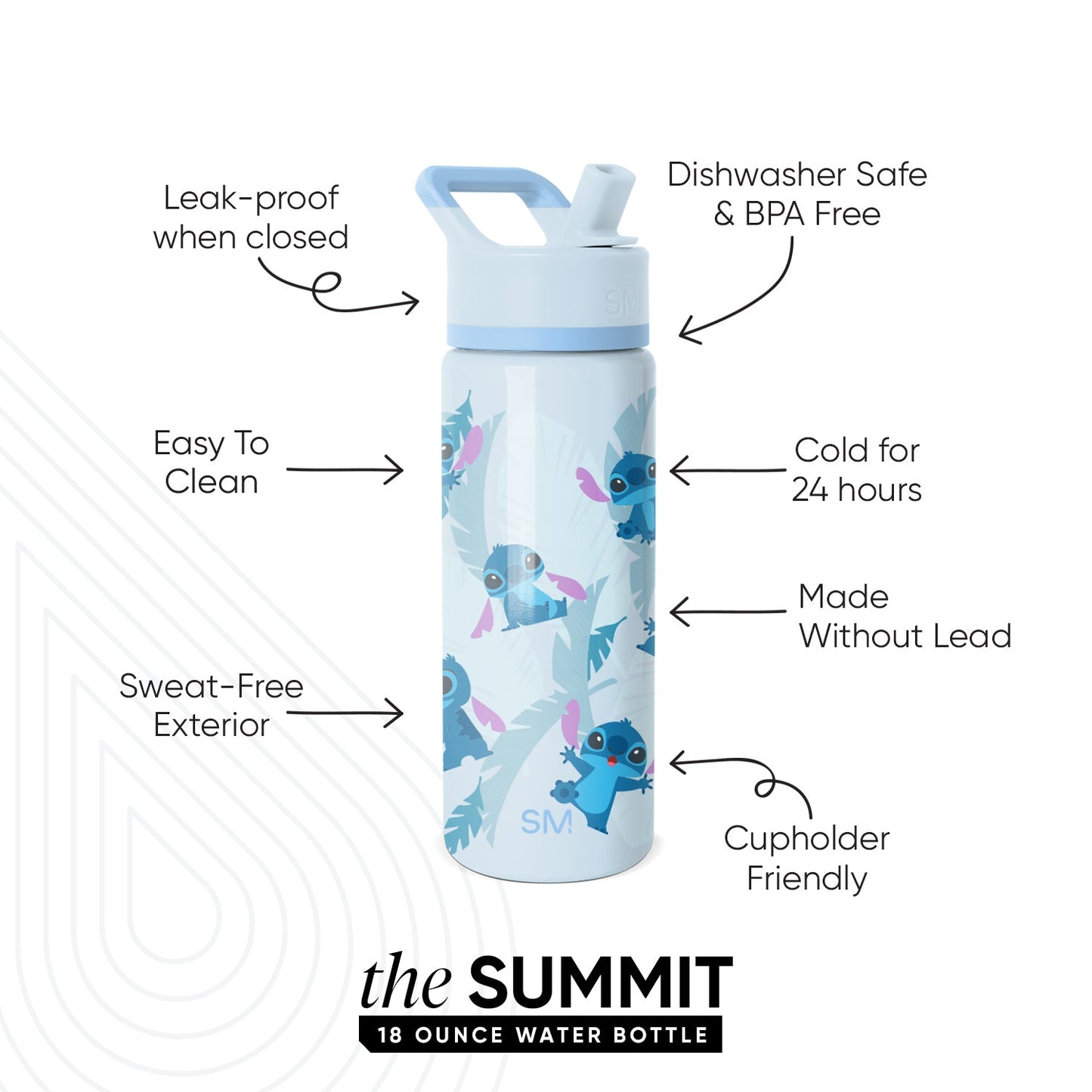 Summit Kids Water Bottle with Straw Lid