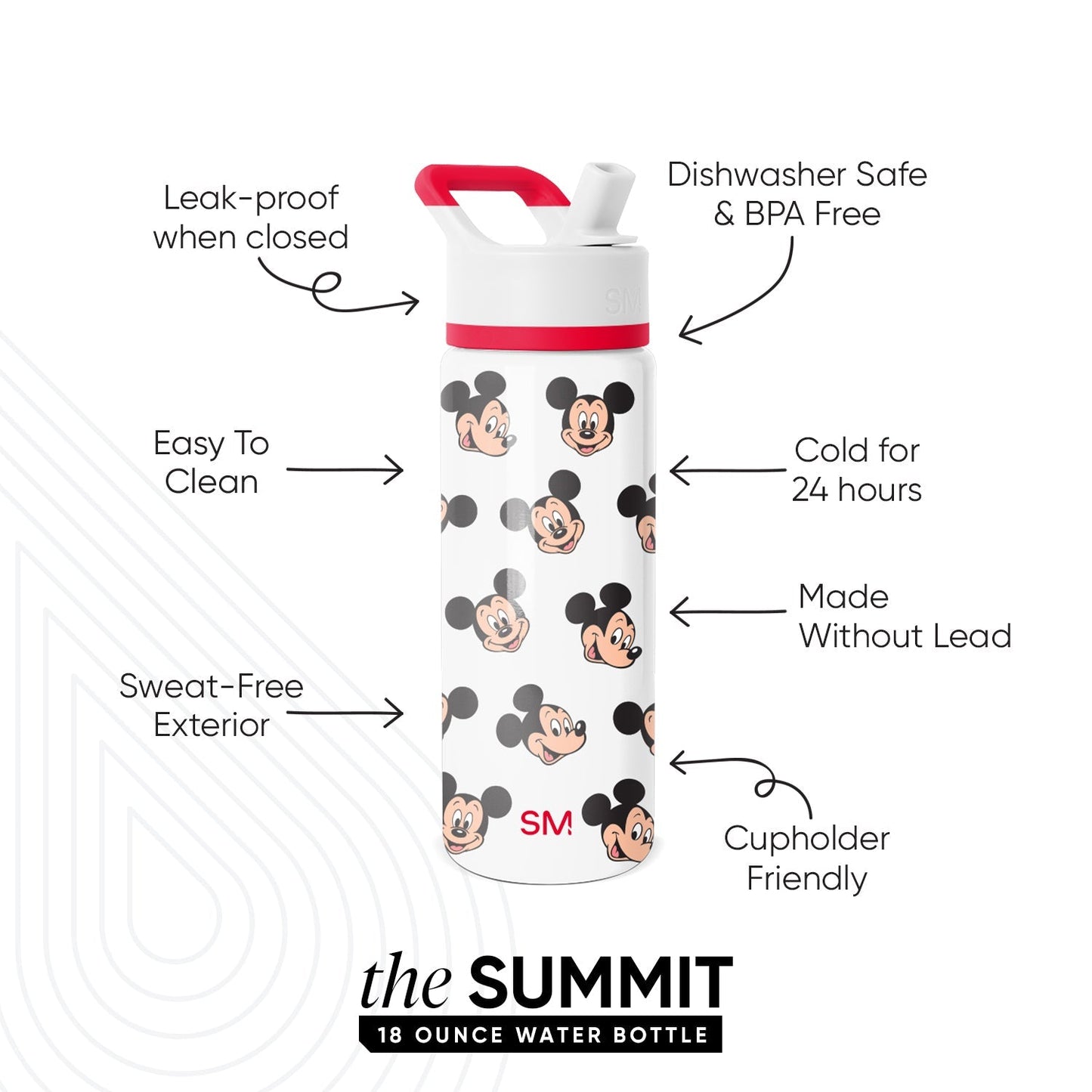 Summit Kids Water Bottle with Straw Lid