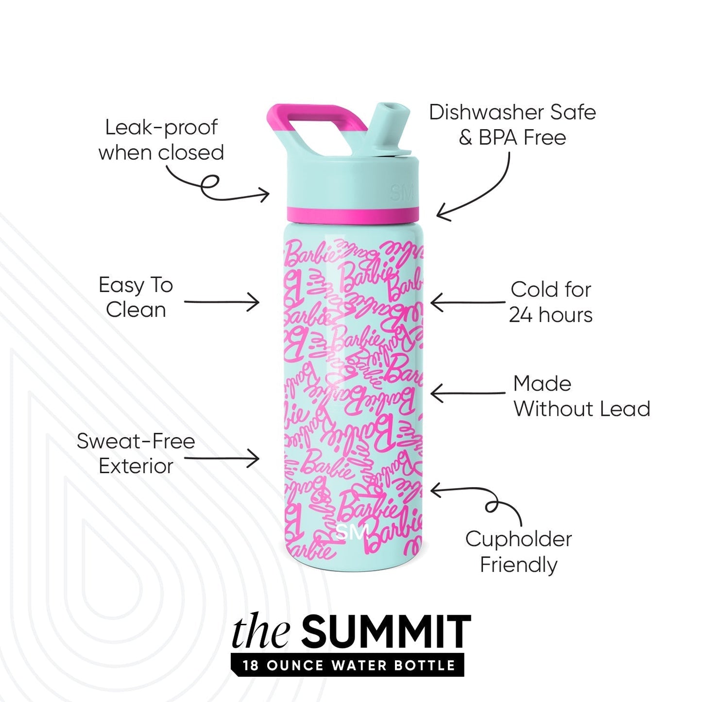 Summit Kids Water Bottle with Straw Lid