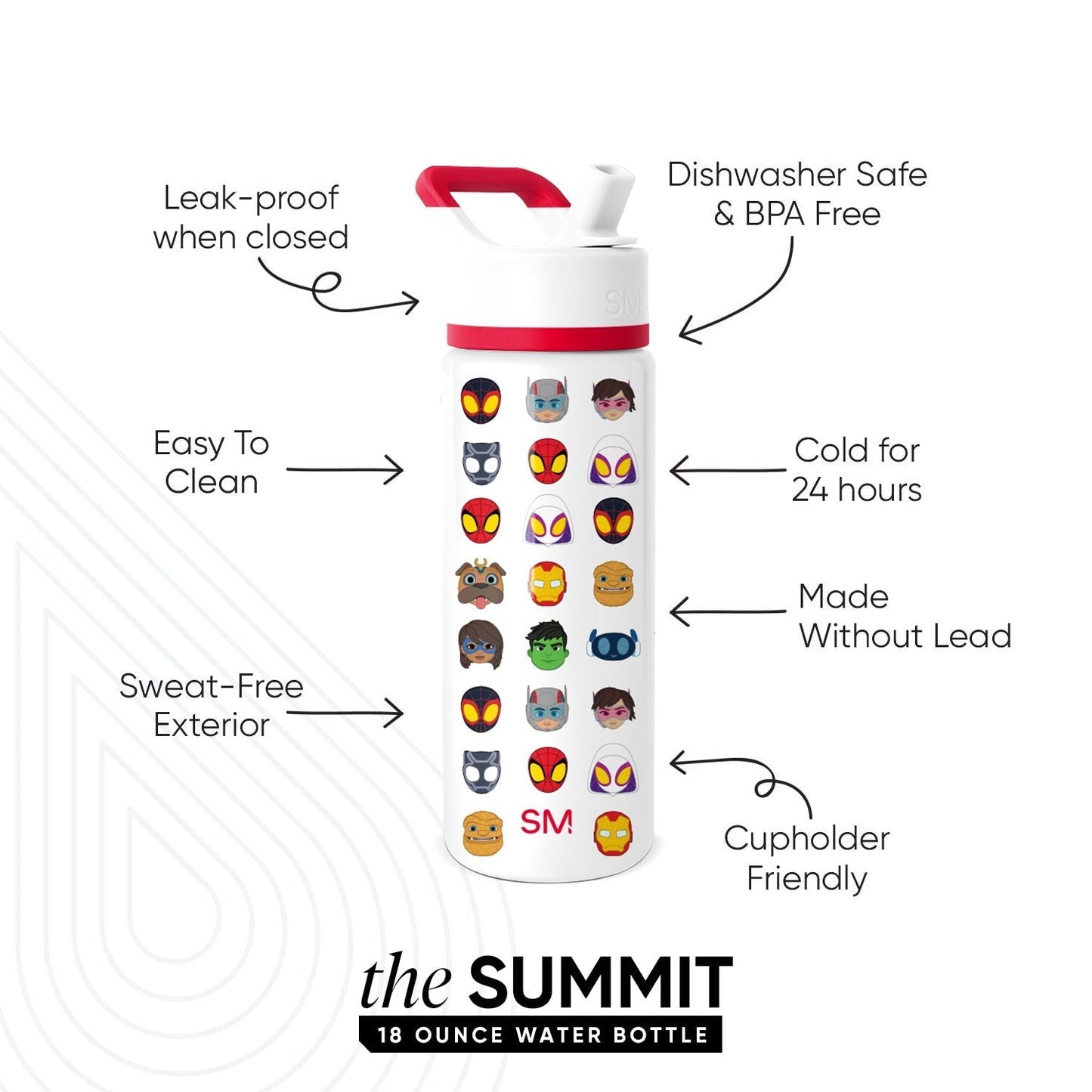 Summit Kids Water Bottle with Straw Lid