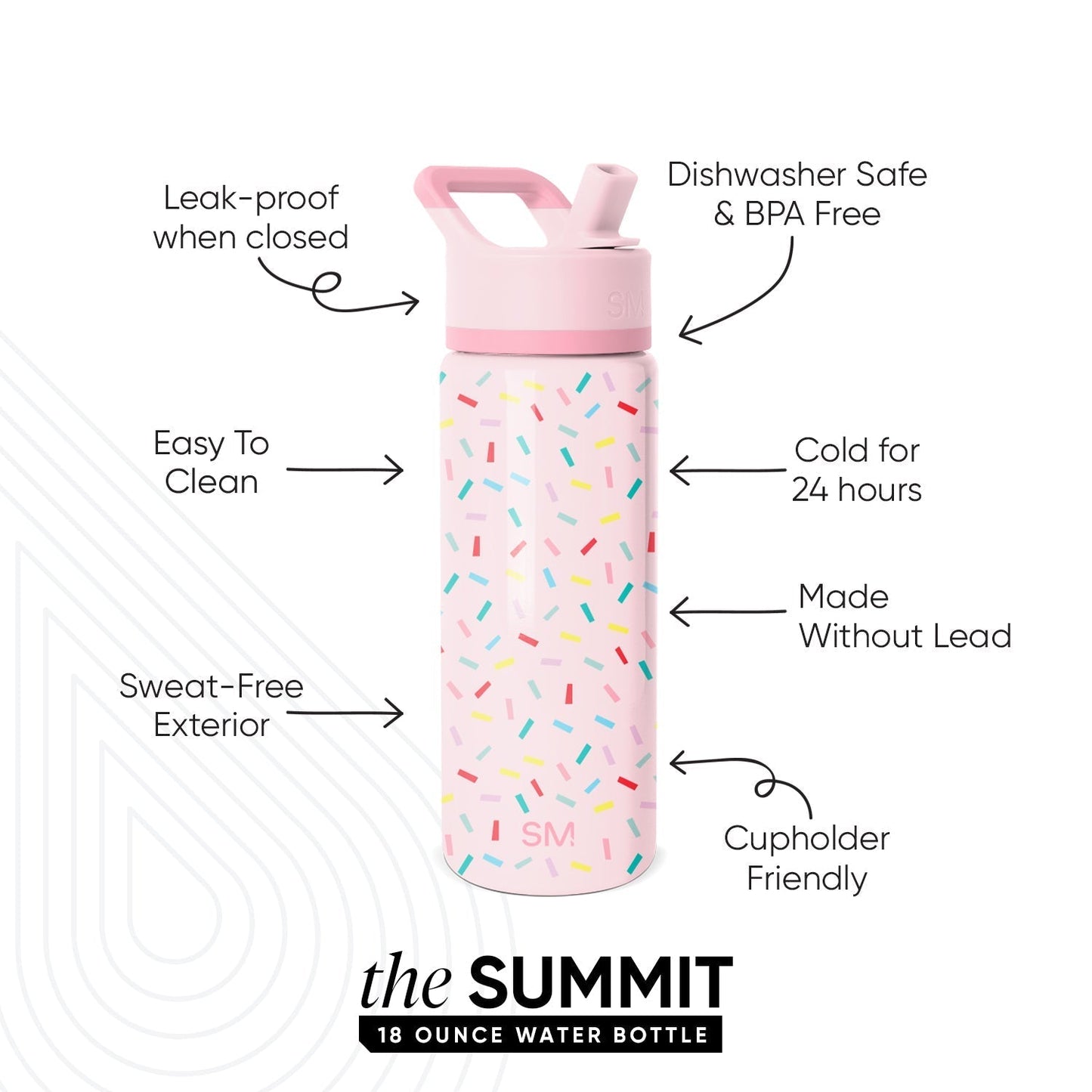 Summit Kids Water Bottle with Straw Lid