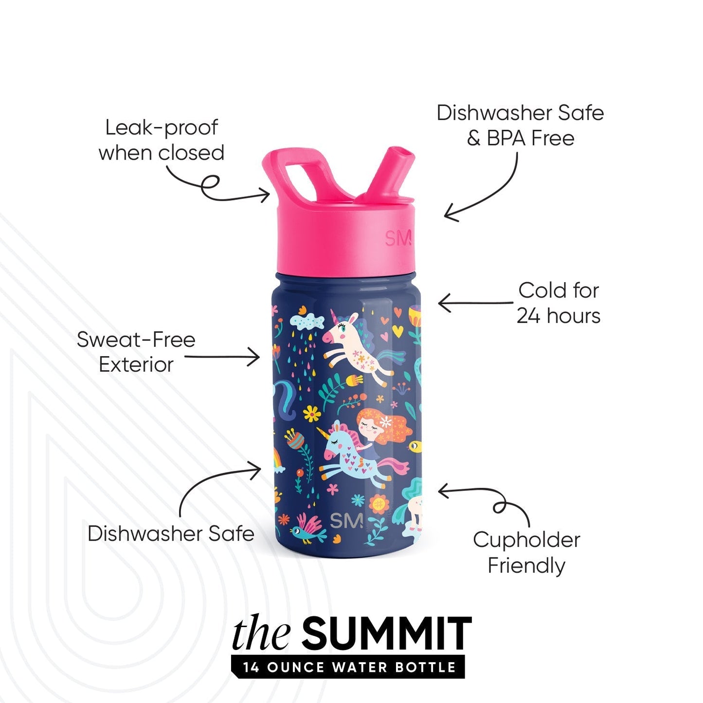 Summit Kids Water Bottle with Straw Lid